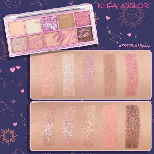 Paleta de Sombras Sol Mate KleanColor 10 Tonos - Space